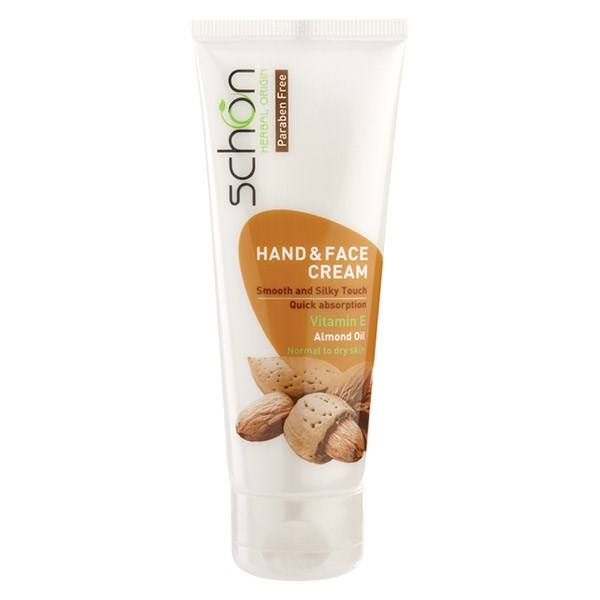 Schon Cream hand_face Almond Oil            75ml-شون کرم دست و صورت تيوپي با عصارهبادام     ميل75