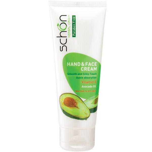 Schon Cream hand_face Avocado oil   75ml-شون کرم دست و صورت تيوپي با عصاره آووکادو ميل75