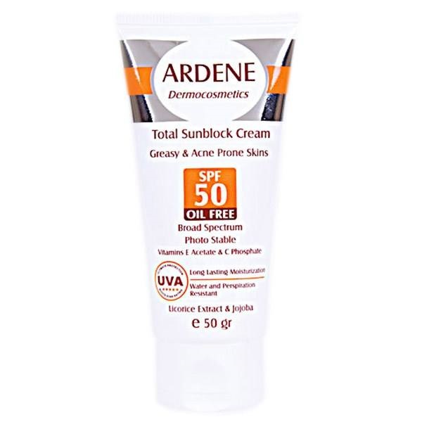 ArdeneSun  Cream Oil Free      SPF50-آردن سان  کرم ضد آفتاب    بژطبيعي  فاقدچربي50