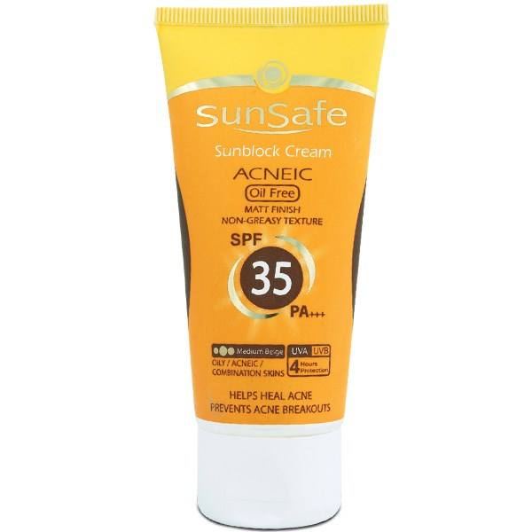 SunSafe Anti-Acne Spf 35 light beige-سان سيف ضد افتاب انتي اکنه بژ روشن35