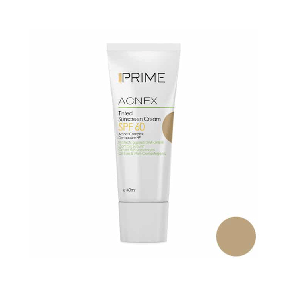 Prime Acnex Sunscreen Cream Tinted Beige   SPF60-پريم کرم ضدآفتاب رنگي بژ                   SPF60