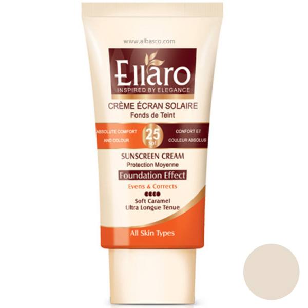 Ellaro Sunscreen Cream Natural Beige       SPF25-الارو ضدافتاب کرم پودري انواع پوست بژطبيعي   SPF25