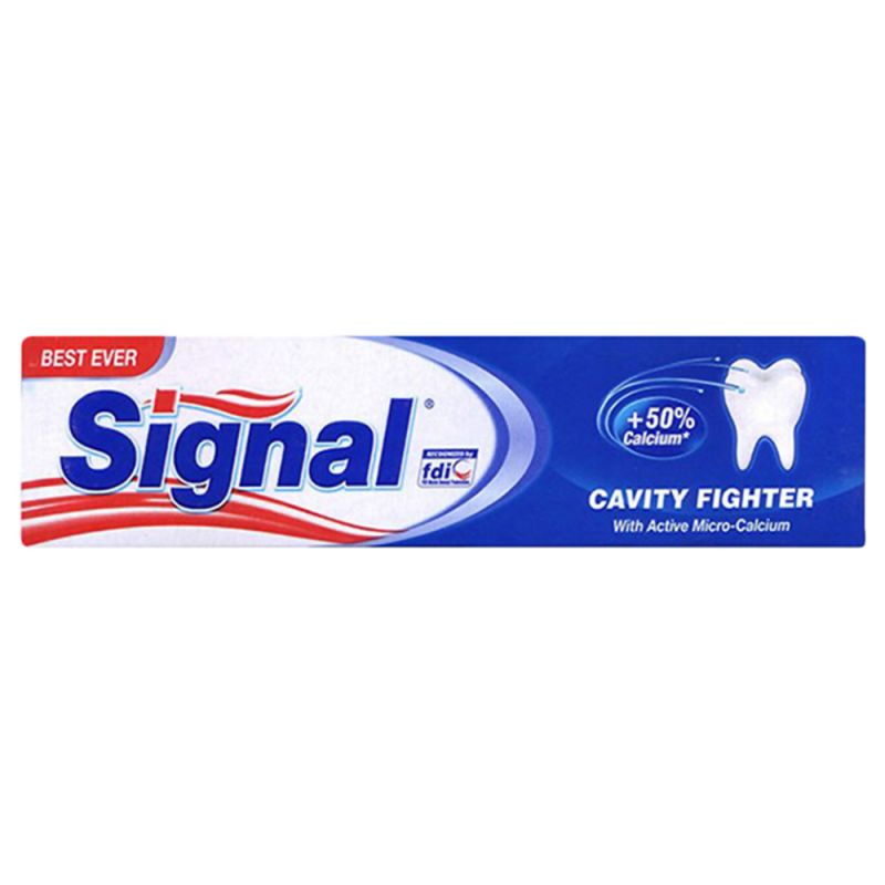 Signal Toothpaste Cavity Fighter Calcium  100ml-سيگنال خمير دندان ضد پوسيدگي حاوي کلسيم    100ml