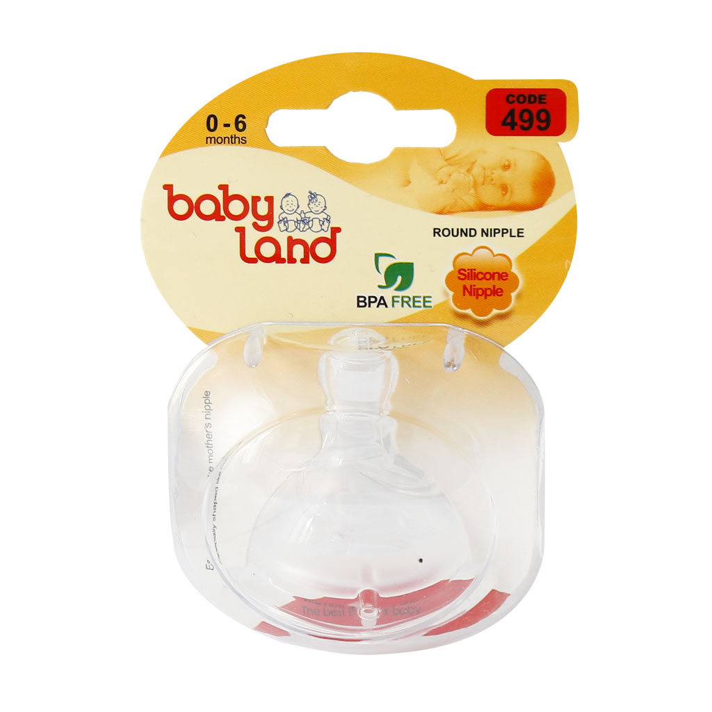 Baby Land Silicone Nipple ANTI COLIC     code499-بي بي لند سرشيشه دهانه عريض فندقي          کد499