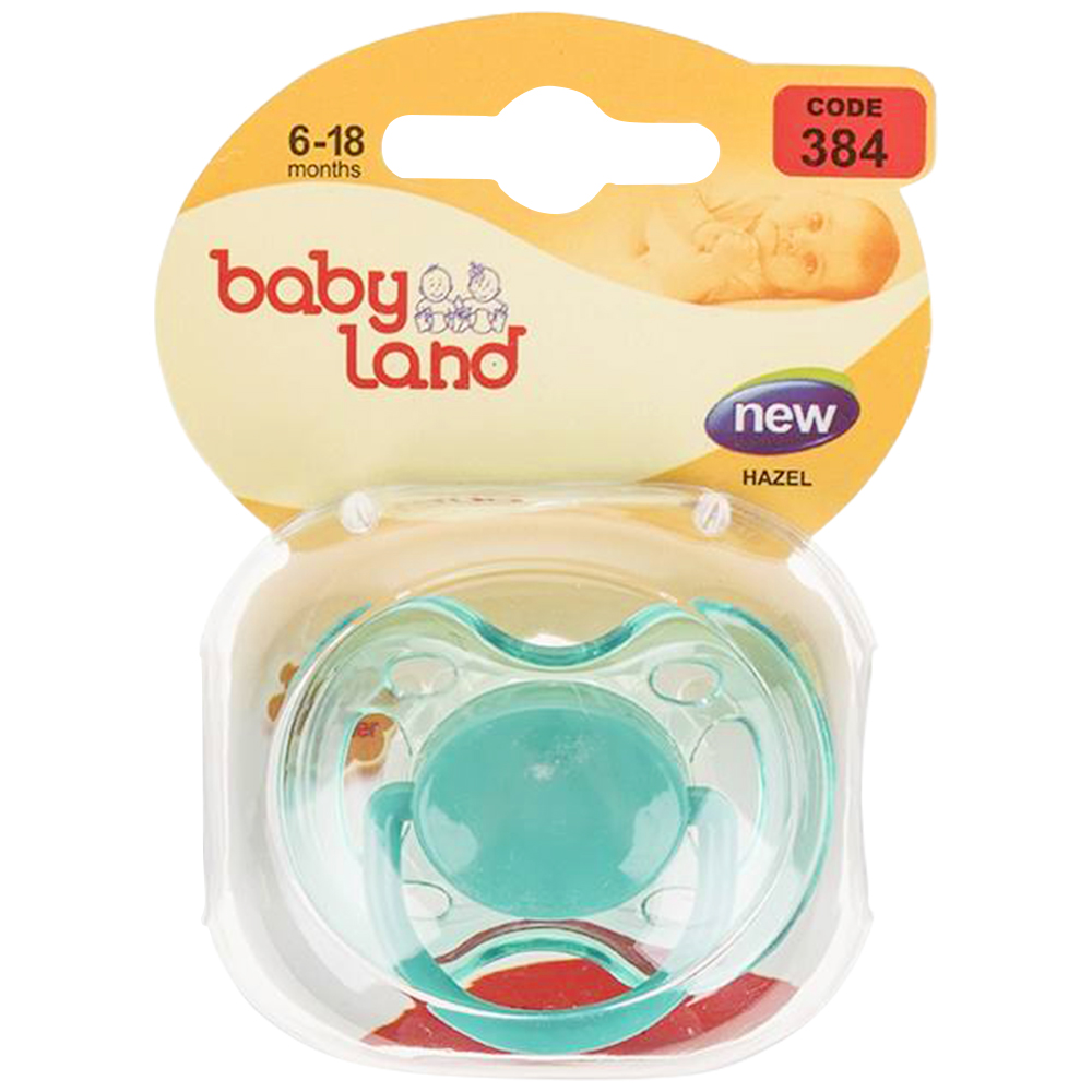 Baby Land Silicone Soother HAZEL 6-18    code384-بي بي لند پستانک النا فندوقي سايز         کد3842